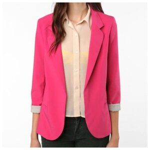 Silence + Noise Boyfriend Blazer Bright Pink